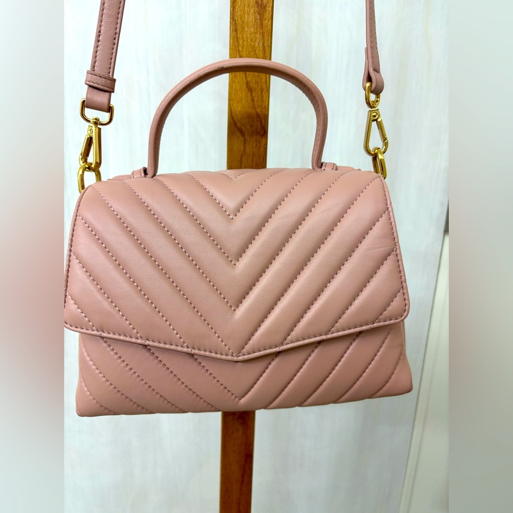 Quince Pink Quilted Crossbody Bag